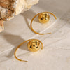 Women's Stainless Steel Geometric Spherical Electroplated Earrings With Quiet Design