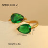 Women's Stainless Steel Geometric Square Drop Ring With Microinlaid Colorful Zircon And Electroplating