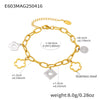 Women's Stainless Steel Geometric Square Ferris Wheel Flower Bracelet Plated 18K Real Gold Fashion Decoration