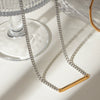 Women's Stainless Steel Geometric Square Pendant Necklace With Electroplating Color Matching And Quiet Design Sense