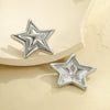 Women's Stainless Steel Geometric Star Earrings With Electroplating Simple Allmatch Highend Niche Light Luxury Style