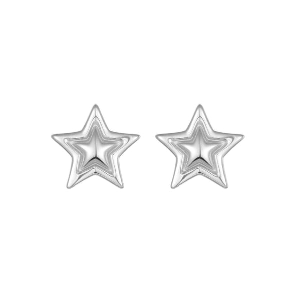 Women's Stainless Steel Geometric Star Earrings With Electroplating Simple Allmatch Highend Niche Light Luxury Style
