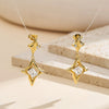 Women's Stainless Steel Geometric Star Earrings With Vacuum Real Gold Plating In Pvd Furnace