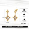 Women's Stainless Steel Geometric Star Earrings With Vacuum Real Gold Plating In Pvd Furnace