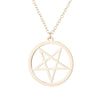 Women's Stainless Steel Geometric Star Pendant Necklace With Electroplated Finish Minimalist Fairy Style O Chain Jewelry