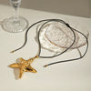 Women's Stainless Steel Geometric Starfish Pendant Necklace Jewelry With Electroplating