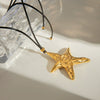 Women's Stainless Steel Geometric Starfish Pendant Necklace Jewelry With Electroplating