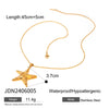Women's Stainless Steel Geometric Starfish Pendant Necklace Jewelry With Electroplating