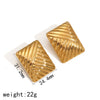 Women's Stainless Steel Geometric Striped Electroplated Earrings