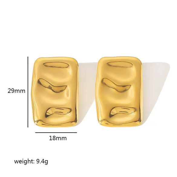 Women's Stainless Steel Geometric Striped Electroplated Earrings