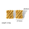 Women's Stainless Steel Geometric Striped Electroplated Earrings
