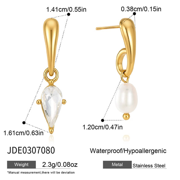 Women's Stainless Steel Geometric Stud Earrings With Sparkling Rhinestone Accents And Elegant Plated Finish For Wholesale