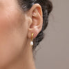 Women's Stainless Steel Geometric Stud Earrings With Sparkling Rhinestone Accents And Elegant Plated Finish For Wholesale