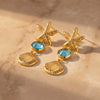 Women's Stainless Steel Geometric Stud Earrings With Starfish And Seashell Motifs Electroplated Trendy Beach Style Jewelry