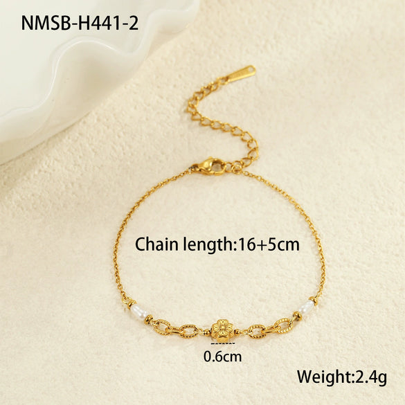 Women's Stainless Steel Geometric Style Electroplated Bracelet