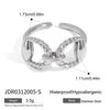 Women's Stainless Steel Geometric Style Electroplated Ring