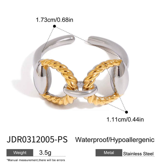 Women's Stainless Steel Geometric Style Electroplated Ring