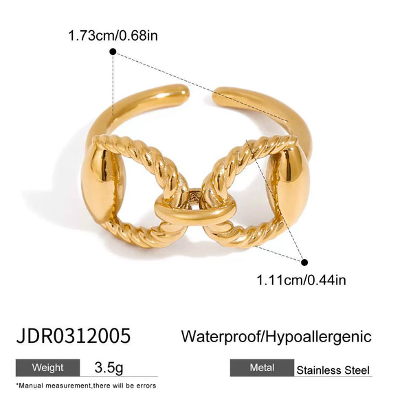 Women's Stainless Steel Geometric Style Electroplated Ring