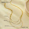 Women's Stainless Steel Geometric Style Electroplated Threelayer Plain Chain Necklace
