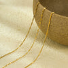 Women's Stainless Steel Geometric Style Electroplated Threelayer Plain Chain Necklace
