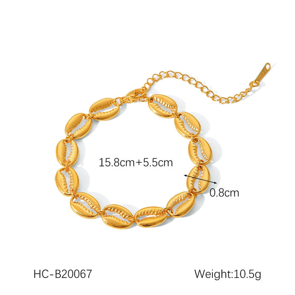 Women's Stainless Steel Geometric Style Handmade Bracelets 18K Goldplated Jewelry