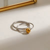 Women's Stainless Steel Geometric Style Ring With Electroplating Treatment