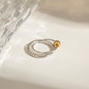 Women's Stainless Steel Geometric Style Ring With Electroplating Treatment