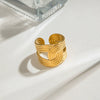 Women's Stainless Steel Geometric Style Ring With Electroplating