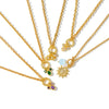 Women's Stainless Steel Geometric Sun Pendant Necklace With Zircon Rhinestone And Pearl Accents 18K Vacuum Plated Regular Chain