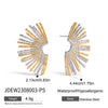 Women's Stainless Steel Geometric Sunburst Fan Shaped Stud Earrings With Titanium Steel Posts And Pvd Vacuum Gold Plated Finish