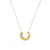 Women's Stainless Steel Geometric Sunflower Pendant Necklace With Rhinestones And 18K Vacuum Plated Finish