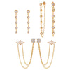 Women's Stainless Steel Geometric Tassel Round Zircon Earrings Jewelry With Electroplating And Powder Casting
