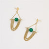 Women's Stainless Steel Geometric Tassel Zircon Earrings Vintage Style Electroplated