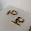 Women's Stainless Steel Geometric Tbar Pendant Removable Earrings With Electroplating