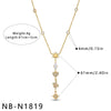 Women's Stainless Steel Geometric Teardrop Heart Pendant Necklace With Zircon Rhinestone And Pearl Accents Light Luxury Plated Jewelry