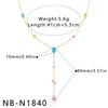 Women's Stainless Steel Geometric Teardrop Heart Pendant Necklace With Zircon Rhinestone And Pearl Accents Light Luxury Plated Jewelry