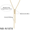 Women's Stainless Steel Geometric Teardrop Heart Pendant Necklace With Zircon Rhinestone And Pearl Accents Light Luxury Plated Jewelry