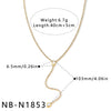 Women's Stainless Steel Geometric Teardrop Heart Pendant Necklace With Zircon Rhinestone And Pearl Accents Light Luxury Plated Jewelry