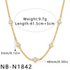 Women's Stainless Steel Geometric Teardrop Heart Pendant Necklace With Zircon Rhinestone And Pearl Accents Light Luxury Plated Jewelry