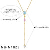 Women's Stainless Steel Geometric Teardrop Heart Pendant Necklace With Zircon Rhinestone And Pearl Accents Light Luxury Plated Jewelry