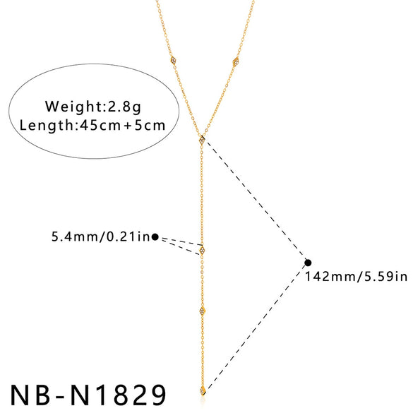 Women's Stainless Steel Geometric Teardrop Heart Pendant Necklace With Zircon Rhinestone And Pearl Accents Light Luxury Plated Jewelry