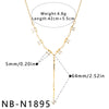 Women's Stainless Steel Geometric Teardrop Heart Pendant Necklace With Zircon Rhinestone And Pearl Accents Light Luxury Plated Jewelry