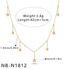 Women's Stainless Steel Geometric Teardrop Heart Pendant Necklace With Zircon Rhinestone And Pearl Accents Light Luxury Plated Jewelry
