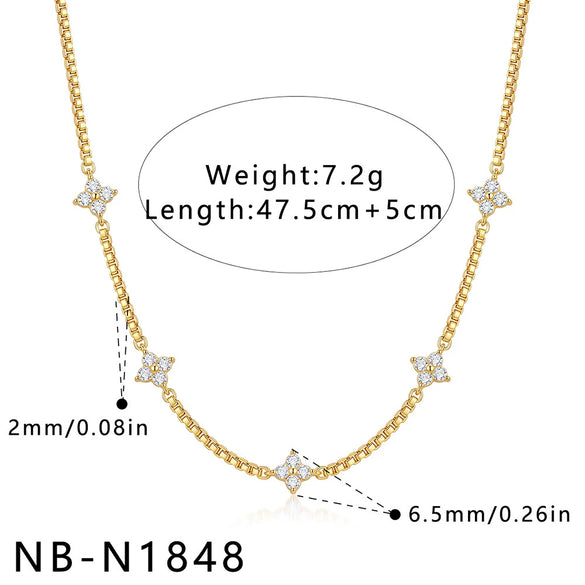 Women's Stainless Steel Geometric Teardrop Heart Pendant Necklace With Zircon Rhinestone And Pearl Accents Light Luxury Plated Jewelry