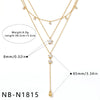Women's Stainless Steel Geometric Teardrop Heart Pendant Necklace With Zircon Rhinestone And Pearl Accents Light Luxury Plated Jewelry