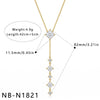 Women's Stainless Steel Geometric Teardrop Heart Pendant Necklace With Zircon Rhinestone And Pearl Accents Light Luxury Plated Jewelry