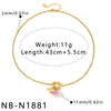 Women's Stainless Steel Geometric Teardrop Heart Pendant Necklace With Zircon Rhinestone And Pearl Accents Light Luxury Plated Jewelry