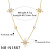 Women's Stainless Steel Geometric Teardrop Heart Pendant Necklace With Zircon Rhinestone And Pearl Accents Light Luxury Plated Jewelry