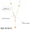 Women's Stainless Steel Geometric Teardrop Heart Pendant Necklace With Zircon Rhinestone And Pearl Accents Light Luxury Plated Jewelry