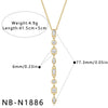Women's Stainless Steel Geometric Teardrop Heart Pendant Necklace With Zircon Rhinestone And Pearl Accents Light Luxury Plated Jewelry
